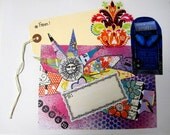 Mixed Media Art Adhesive LABELS Prints Collage Package Mail Address Label RENEW Your SPIRIT