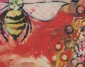 Sweet Life note card -- abstract from original collage, oversized (5x7)