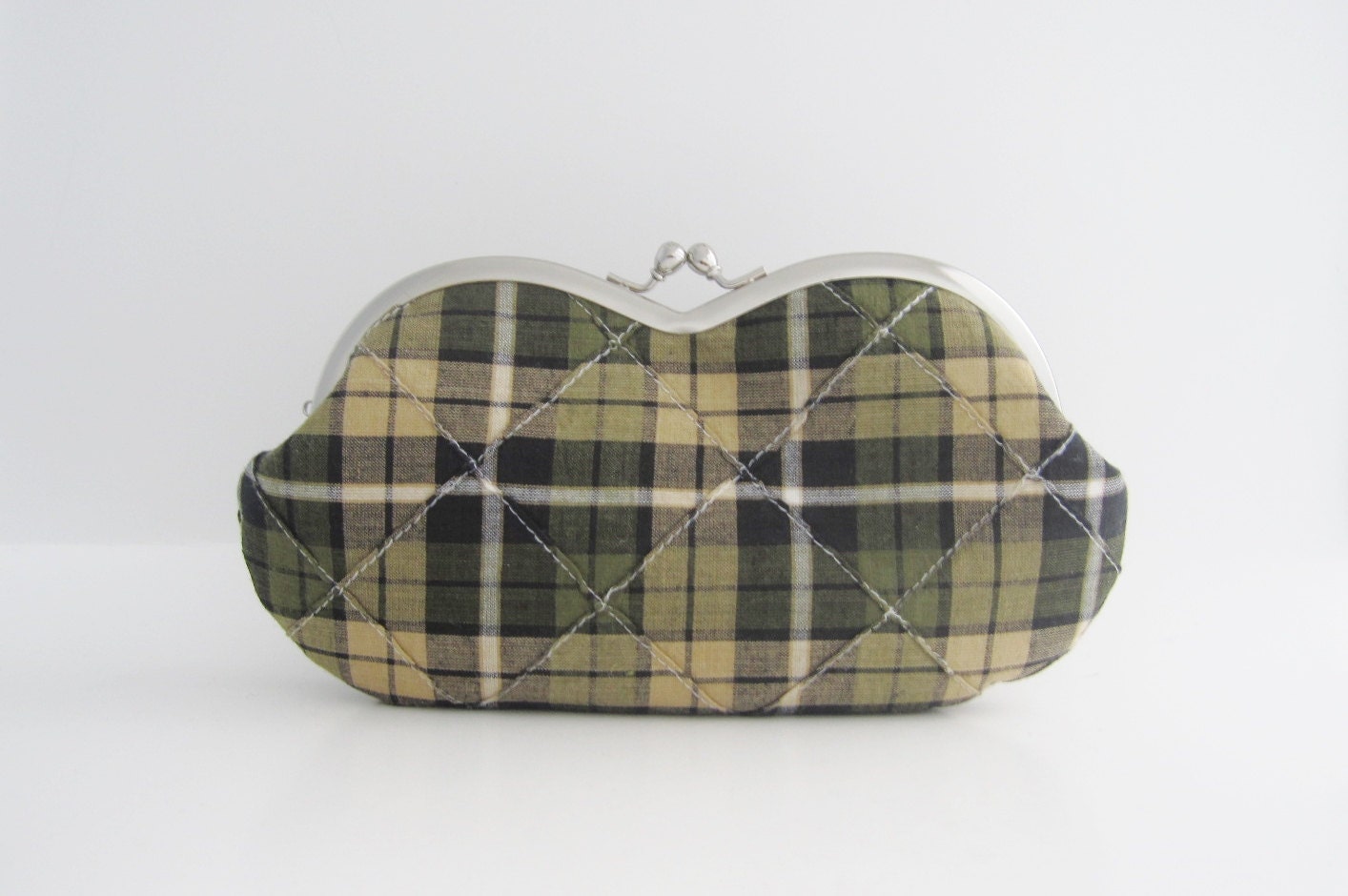 Frame Sunglasses Case/ Eyeglass Pouch/ Clutch Purse -patchwork plaid