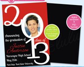 Printable Graduation 2013 5x7 / Red & Black / Digital Photo Card Template (Photoshop) PSD from DOODLELULU by 2 june bugs Il_170x135