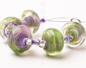 Buddleja Swirl - Handmade Lampwork Glass Beads by Sarah Downton