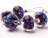 Royal Purple Sparkle 5 - Handmade Lampwork Glass Beads by Sarah Downton
