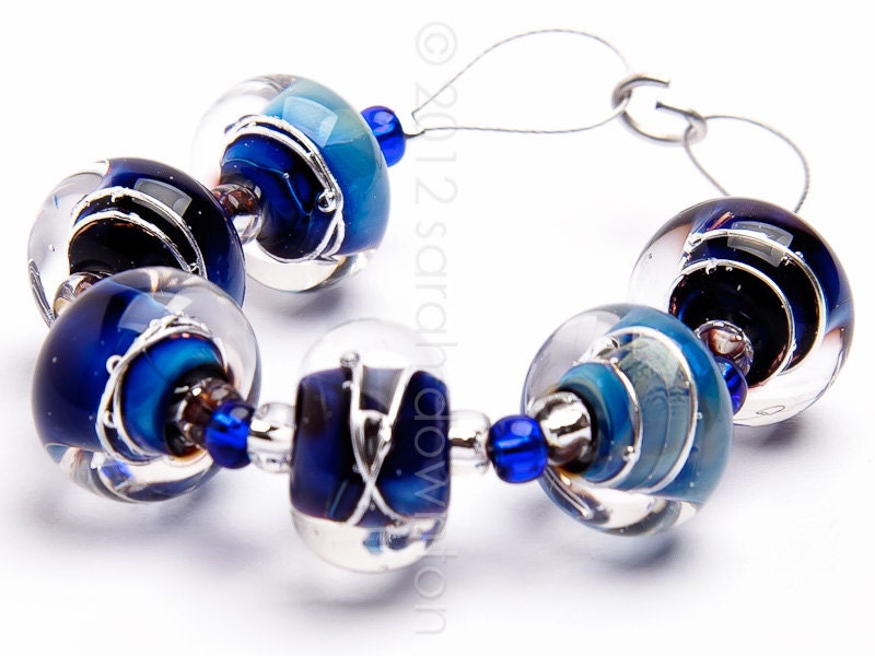 Azure Seas - Handmade Lampwork Glass Beads by Sarah Downton - SarahDownton