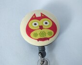 ID Badge Holder Retractable in RED OWL