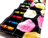 Crayon Roll, Crayon Roll Up, Crayon Holder French Macaroon