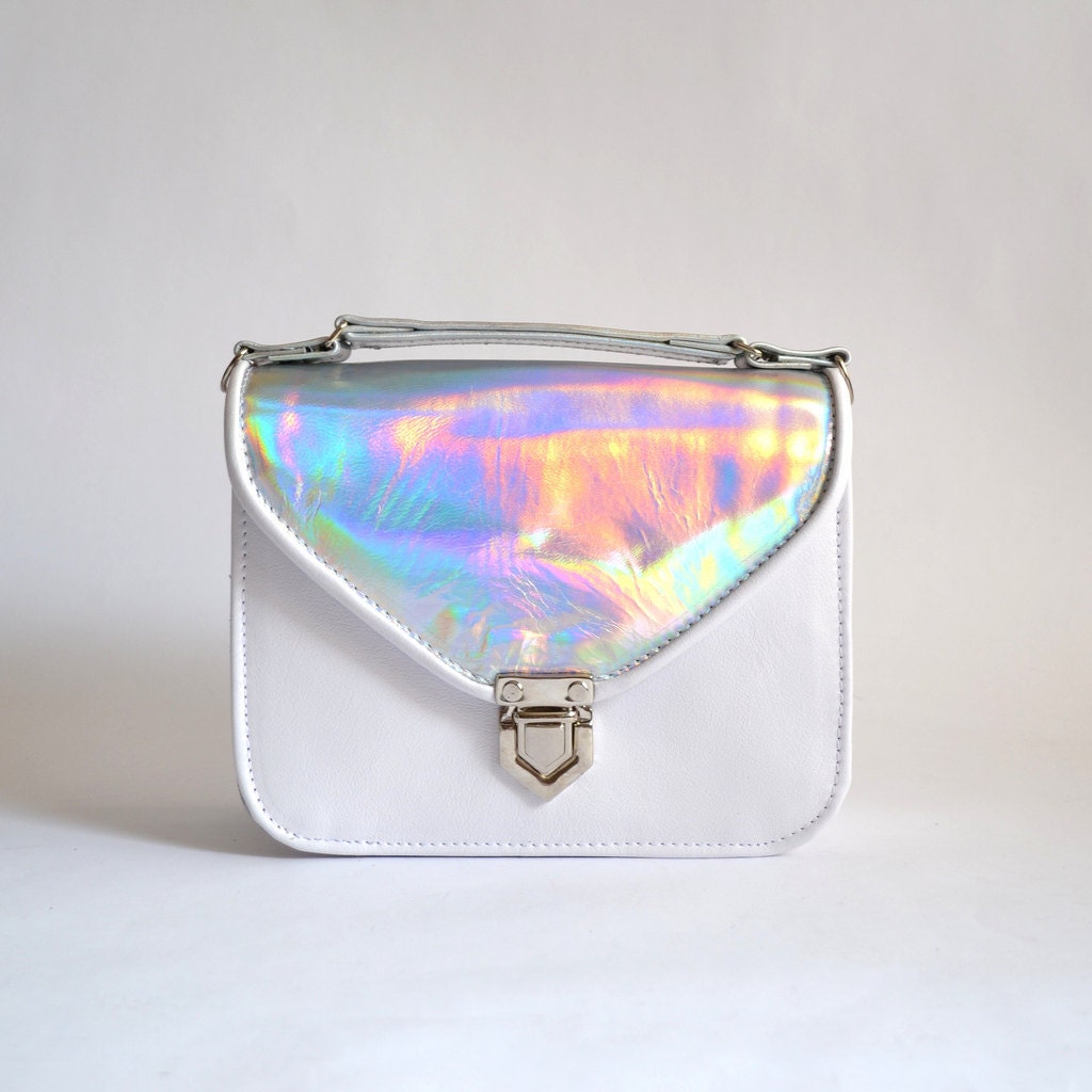 Mady duo Custom color and Holographic leather crossbody bag (handmade to order)