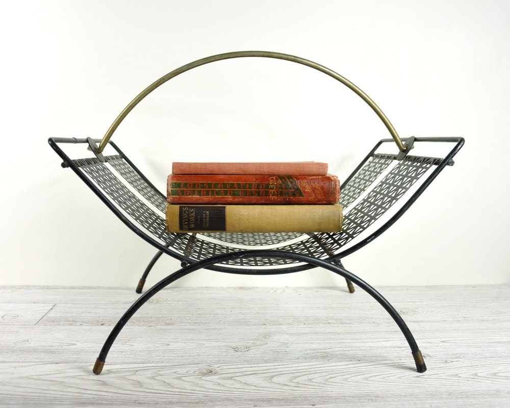 Vintage Mid Century Magazine Rack / Magazine Holder