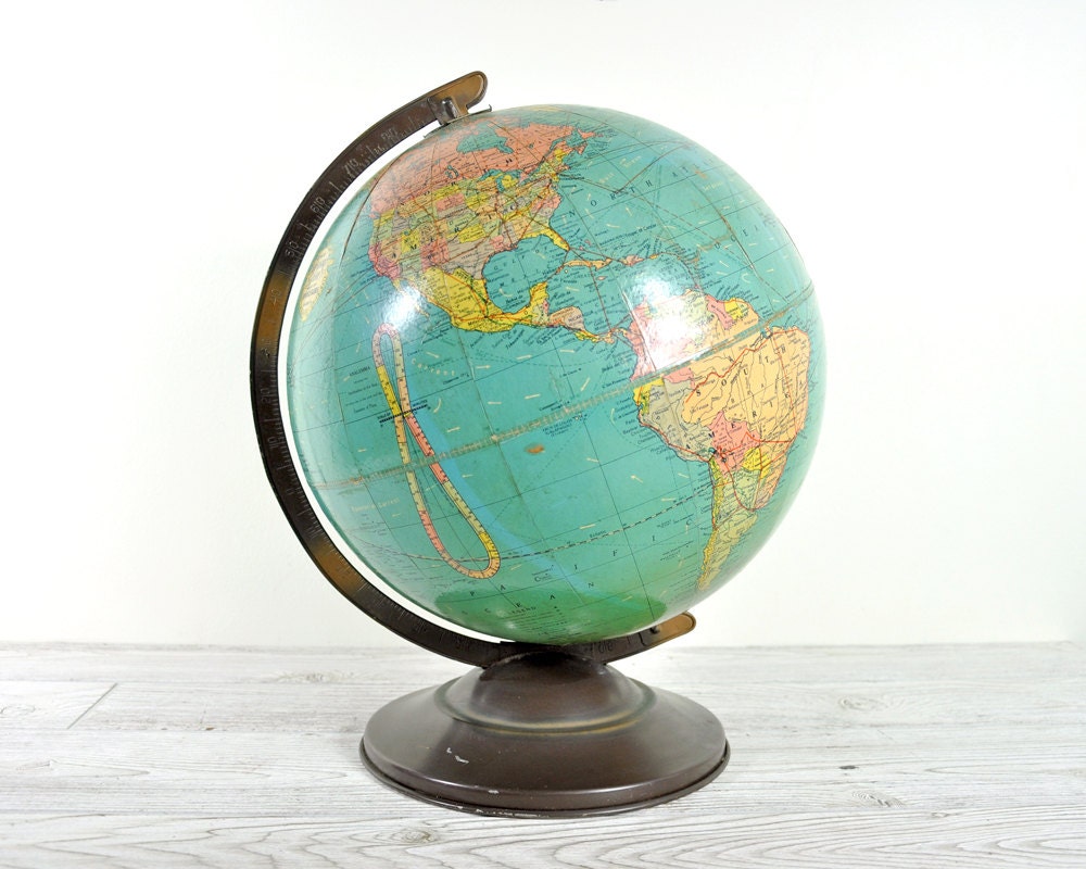 Vintage 1930s Replogle Standard World Globe