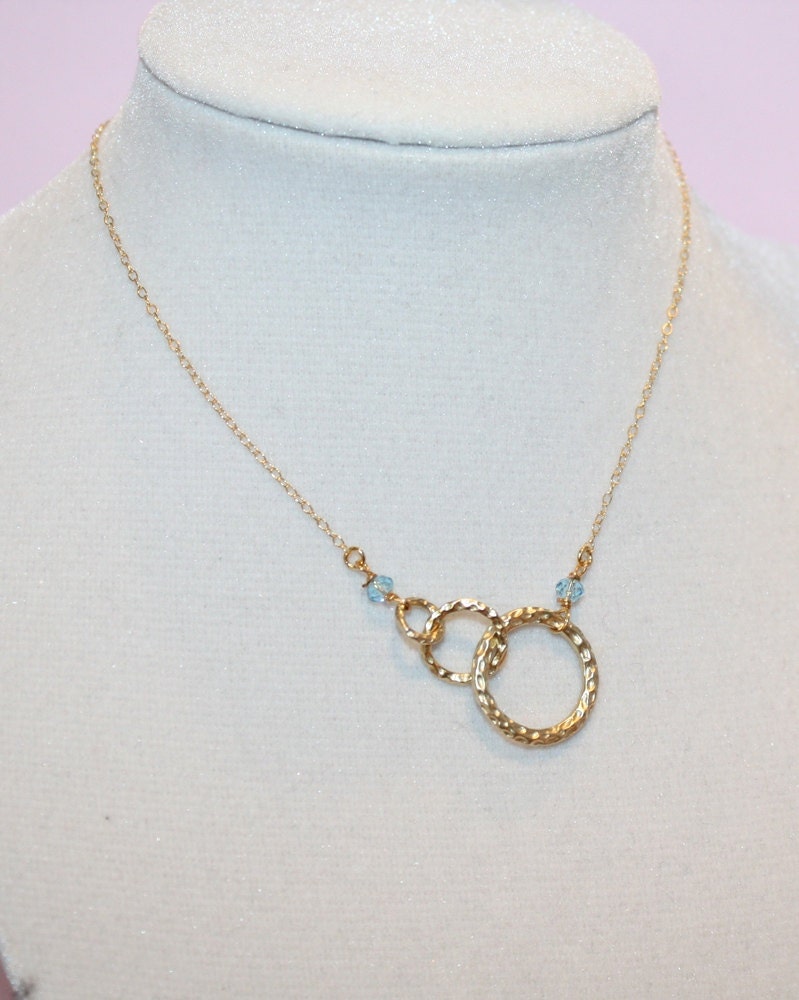 Golden Circles Necklace. 14/20 Gold Filled Chain.