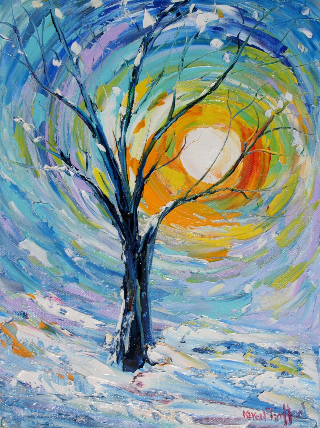 Fine art Print 16 x 20 from oil painting Winter Poetry by Karen Tarlton