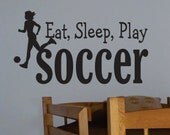 Vinyl Wall Lettering Eat Sleep Play Soccer Sports Quote Decal