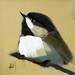 chickadee no. 141 print by angela moulton 4 x 4 inches prattcreekart