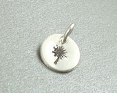 Dandelion charm, hand stamped jewelry