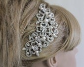 Victorian Pearl and Rhinestone Bridal Hair Comb,Vintage Style Wedding Hair Accessorie,Crystal Flower Wedding Bridal Hair Comb,tiara,headband