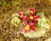 Vintage 1950's Chenille Flowers Millinery Flowers