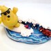 Surfing COWABUNGA Parker Figurine - Polymer Clay Storybook Sculpture