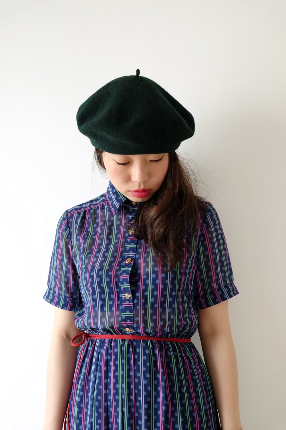 Happy apple Japanese vintage dress, xs - s