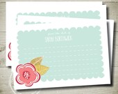 Instant Download - Editable Printable Note Card Set