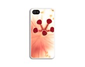 Floral iPhone 5 case, rubber iphone5 case, Spring fashion, bohemian, atomic flower in pink and red