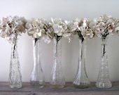 Set of Five Vintage Clear Glass Bud Vases - Instant Collection