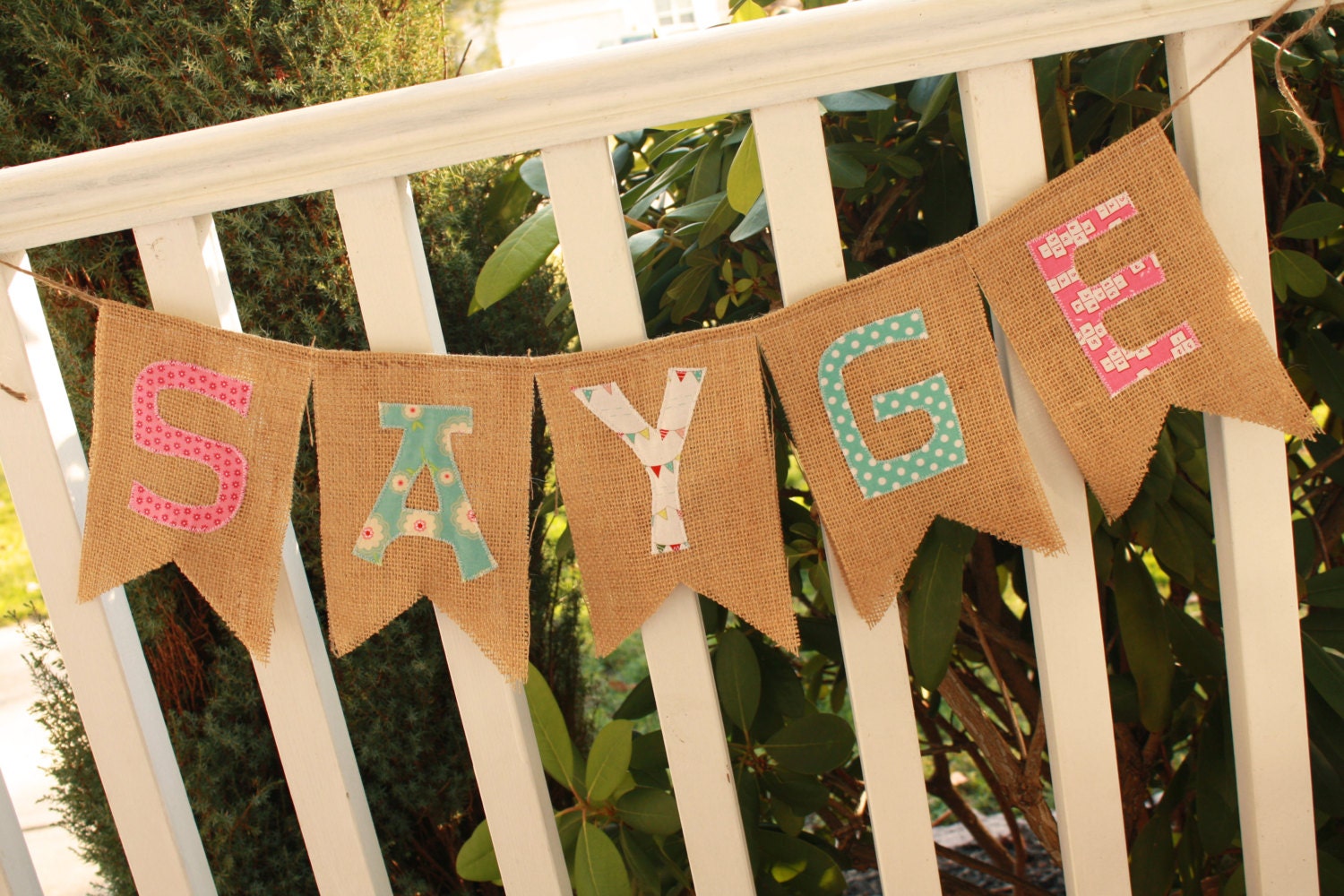 Personalized Burlap Chevron Pennant Banner, Baby Shower, Photo Prop, Party Decor. Names