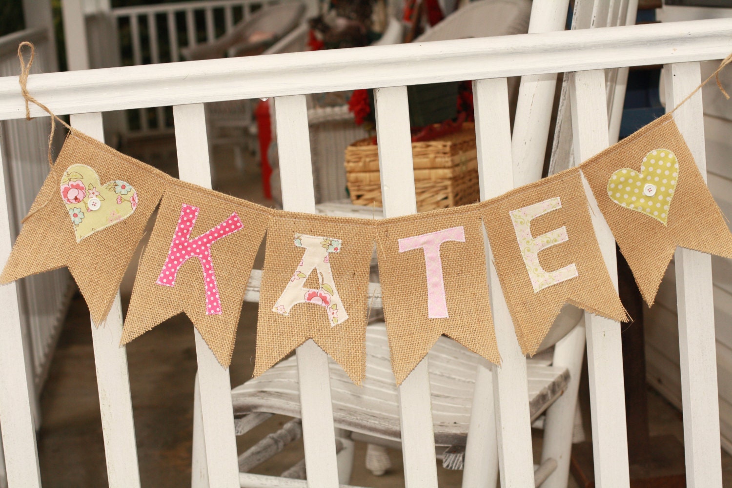 Personalized Burlap Chevron Pennant Banner, Baby Shower, Photo Prop, Party Decor. Names