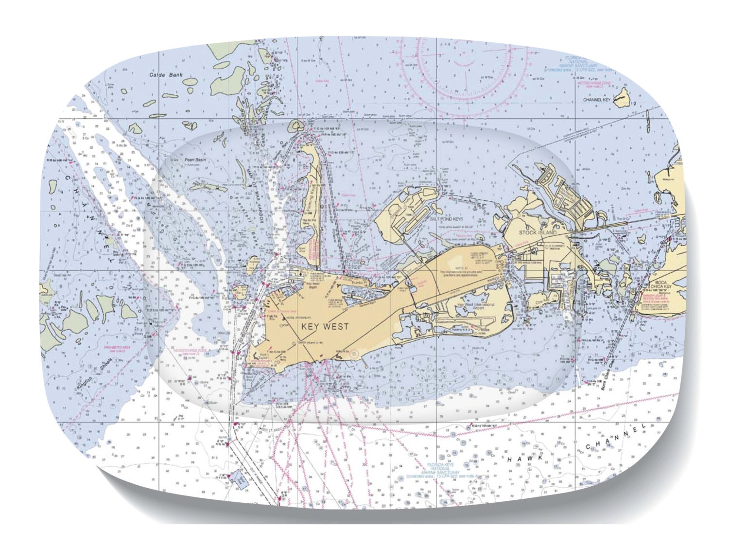 Key West Nautical Chart Melamine Platter - 1 platter