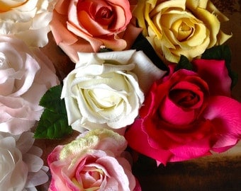 Rose hair clip. Summer hair accessory. Women or girls. Weddings, bridesmaid or Flower Girls.