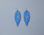 tulips blue lace chandelier earrings