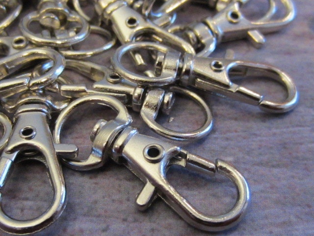 10 - Extra Large Swivel Clasps - Claw Clasps - Parrot - Antique Silver - XLarge (ELSCAS)