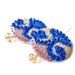 Earrings Blue Beige Pink Embroidered felt gold beads
