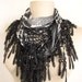 Chiffon Black-White-  Lace Scarf..woman scarf