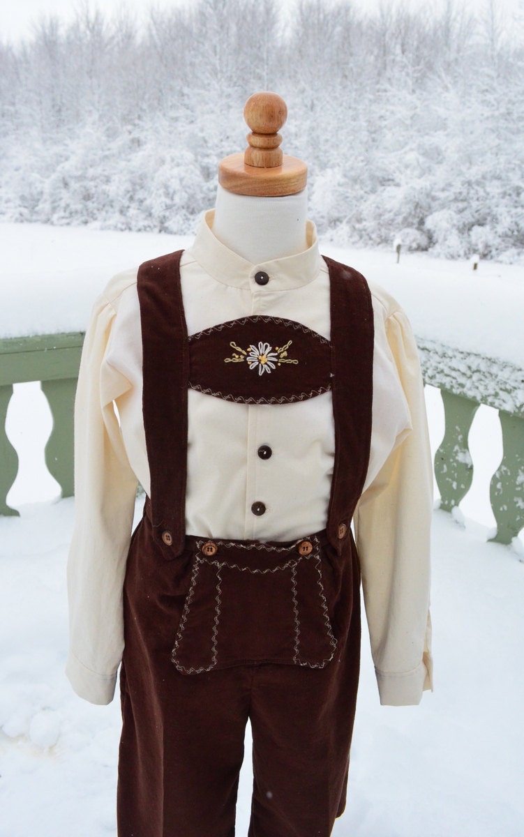 Boy's Lederhosen with Shirt Sizes 3/4
