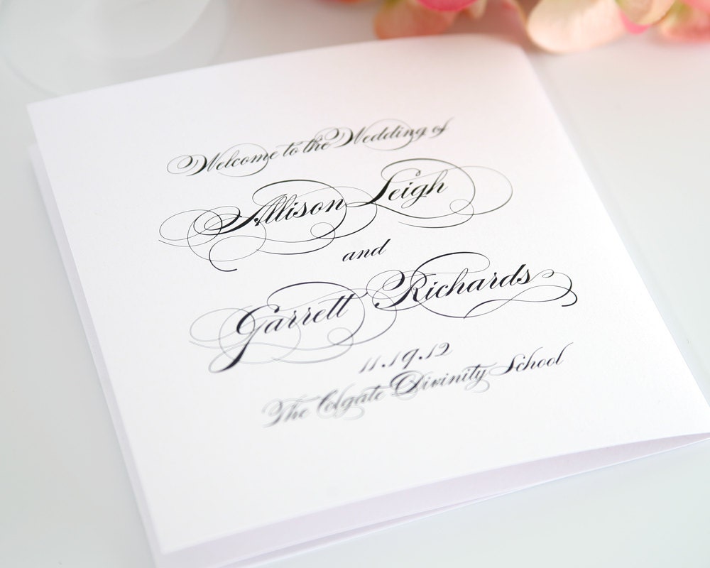 Elegant Script Wedding Program, Sample