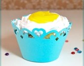 Tiffany Blue Cupcake Wrappers - Set of 12, Birtyday Party, Bridal Shower, Baby Shower, Weddings, Paper Wrappers, Cup Cake Decor