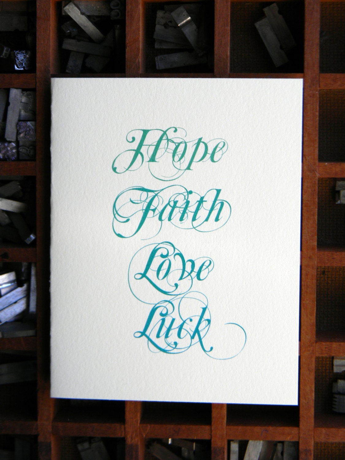 Hope Faith Love Luck Notecard (Set of 3 cards)