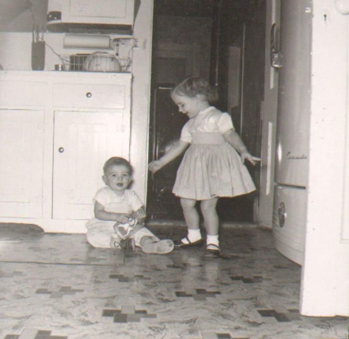 Siblings Vintage Photo of Two Cute Little Girls