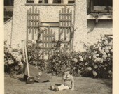 Vintage Photo Little Boy Eating an Ice Cream Cone T00802
