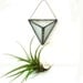 Air plant wall vase, hanging holder clear etched stained glass modern home decor