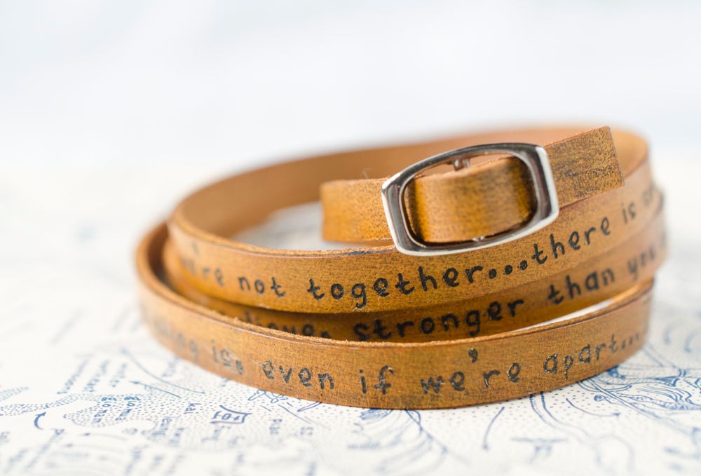 To My Lovelies, Winnie the Pooh Quote on Ultra Long Leather Wrap Bracelet