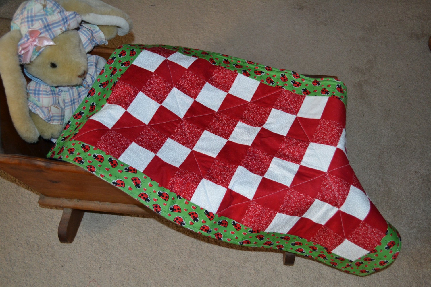 Lady Bug Changing Pad/Doll Quilt (109)