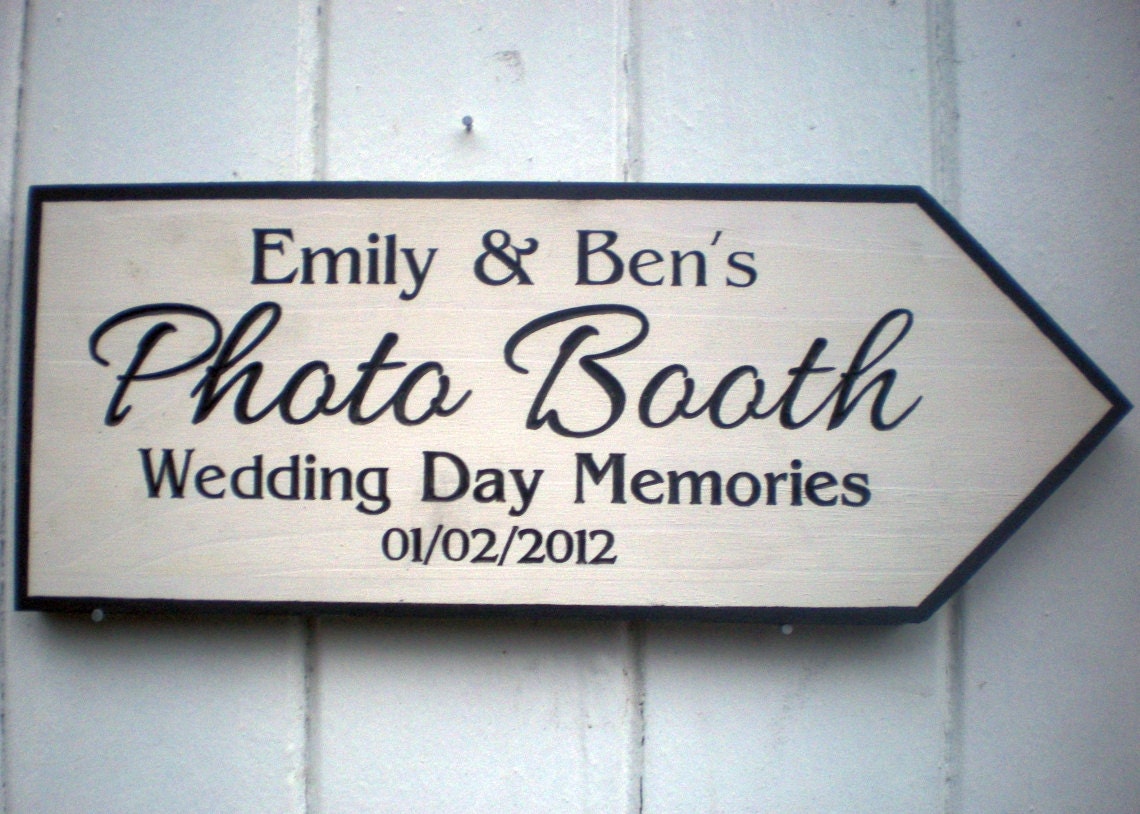 Wedding Photo Booth Personalized Arrow Sign