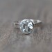 Round Green Quartz Ring on Sterling Silver Band