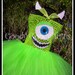 LITTLE GREEN MONSTER Monsters Inc Inspired Tutu Dress with Ear Clippies - Large 4-6t