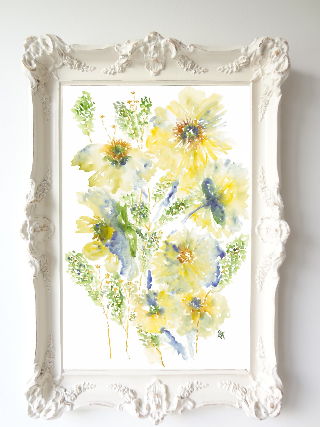 Dreamy Petals, Watercolor Flower Fine Art Print, Large 10x14