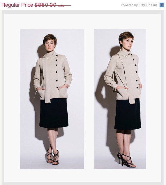 SALE NORMAN NORELL Tassell Vintage 1960s Colorblock Knit Suit