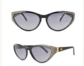 SALE NINA RICCI Vintage 1980s Deadstock Cat Eye Rhinestone Sunglasses