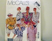 Vintage 80s Blouse Sewing Pattern Huge Shoulder Pads Awesome Cover Graphics Madonna Years Size M L Uncut Supplies DYI
