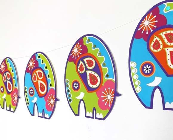 Elephant Bunting Paper Garland