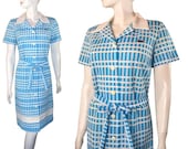 Vintage David Crystal Izod Lacoste Gingham Print Scooter Dress Size 16